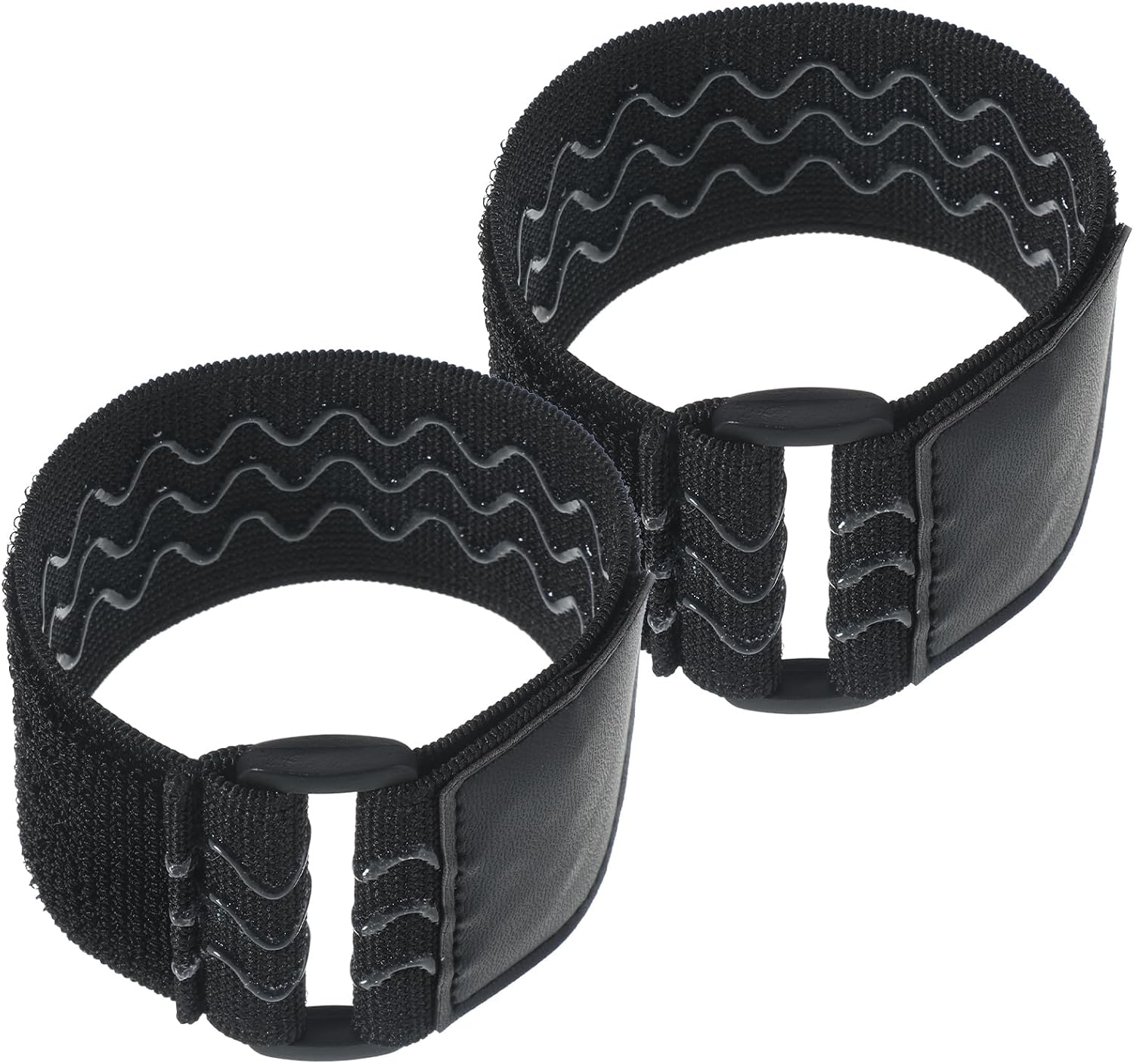 Black Boot Straps, 2 PCS Elastic Polyester Ankle Straps for Cowboy Boots Adjustable Boots Bands Self-adhesive Trousers Blouses Elastic Strap Band with Hook and Loop for Hiking Fishing Hunting