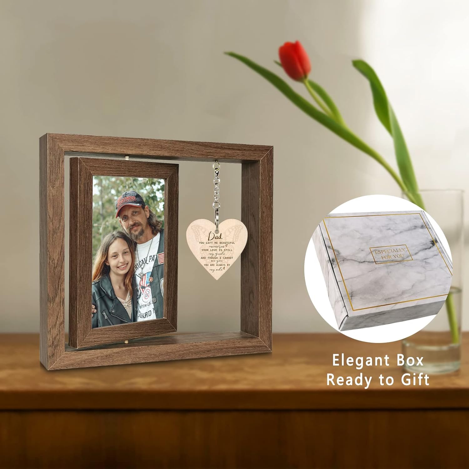 EYITUPC Loss of Father Sympathy Gift Memorial Gifts for Loss of Dad Picture Frame, In Memory of Dad Remembrance Grief Bereavement Gifts, Display Two 4x6