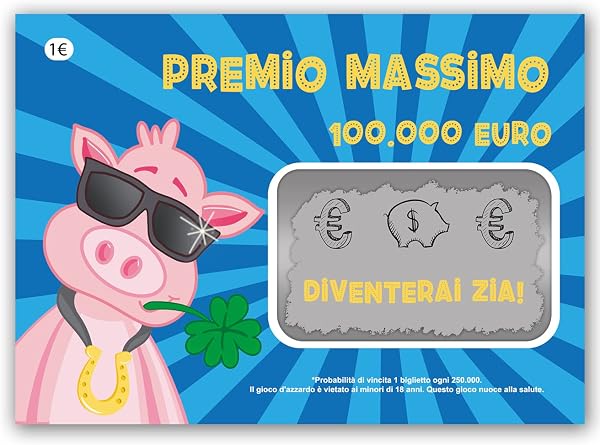 Joli Coon - Diventerai zia - Annuncio gravidanza - Annuncio gravidanza con il jackpot del lotto - Gratta e vinci scherzo - 1