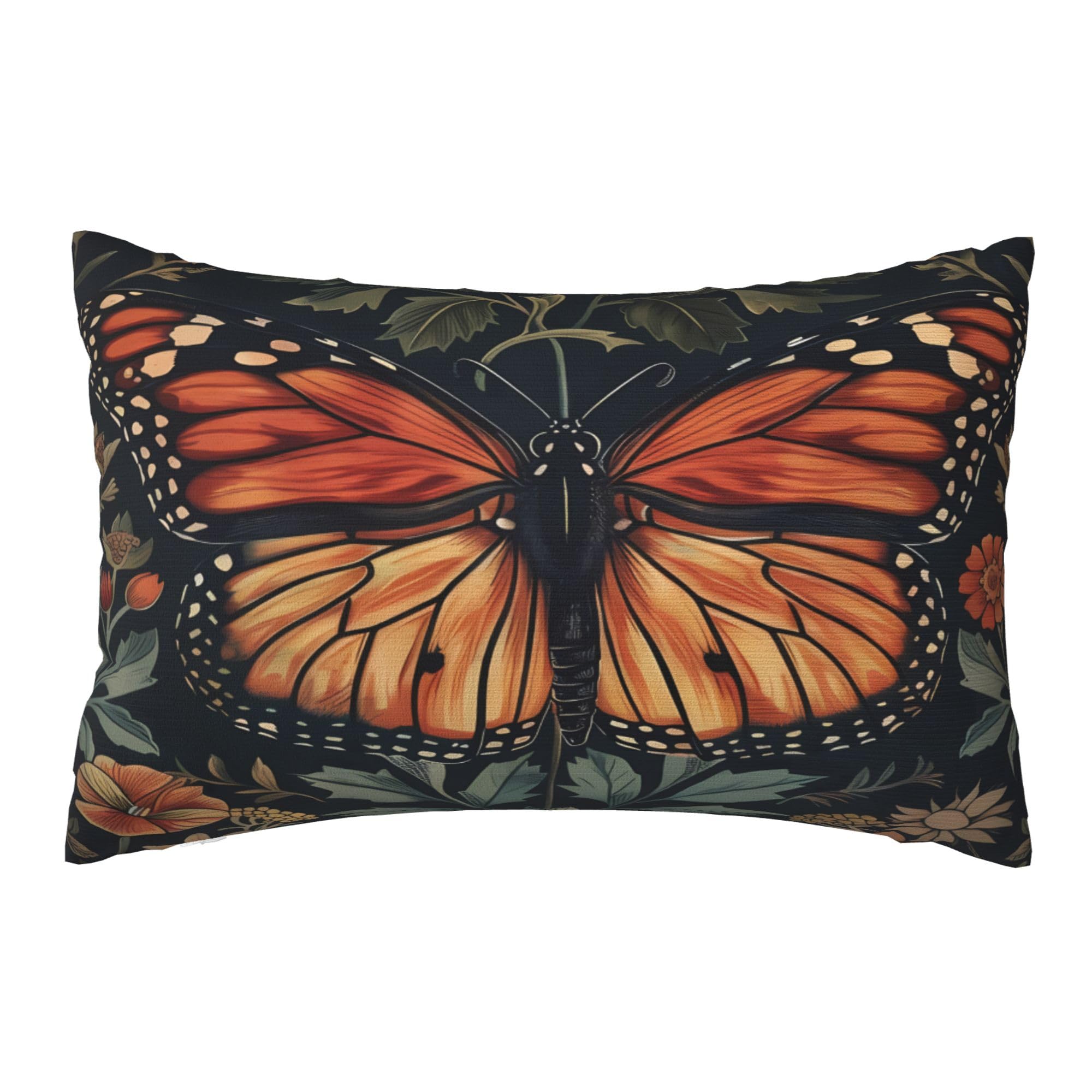 Keebik Butterfly William Morris Throw Pillow Covers Decorative Outdoor Soft Pillowcases Home Decor Living Room Cushion Case for Bed Couch Car 12x20 Inch