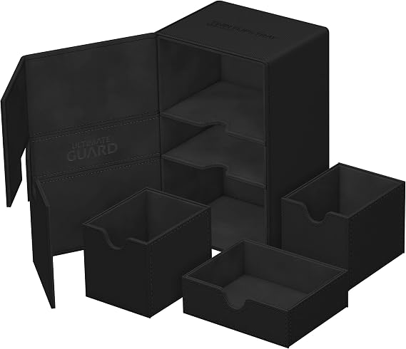 Ultimate Guard UGD011234 Twin Flip`n`Tray 160+ XenoSkin Monocolour Black Card Box