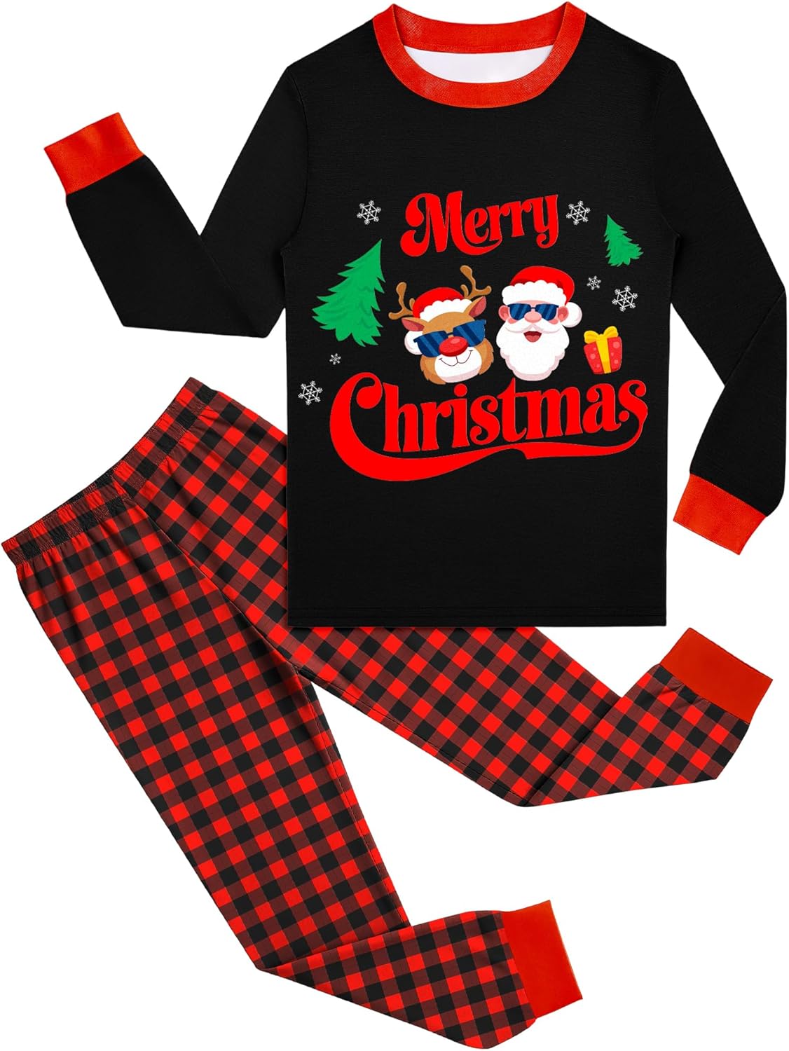 2 Piece Boys Pajamas Kids Long Sleeve Top and Pants Pajamas Pjs Sleepwear Set for Toddler Little Boys 3-10 Years