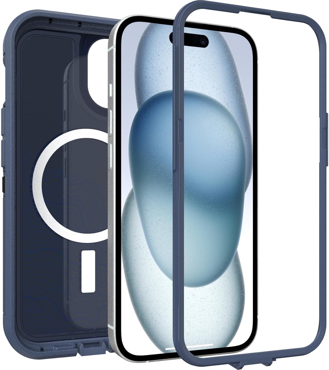 OtterBox iPhone 16e, iPhone 15, iPhone 14, and iPhone 13 Defender Series XT Case with MagSafe, Screenless, Rugged - Non-Retail Packaging - Offgrid Blue