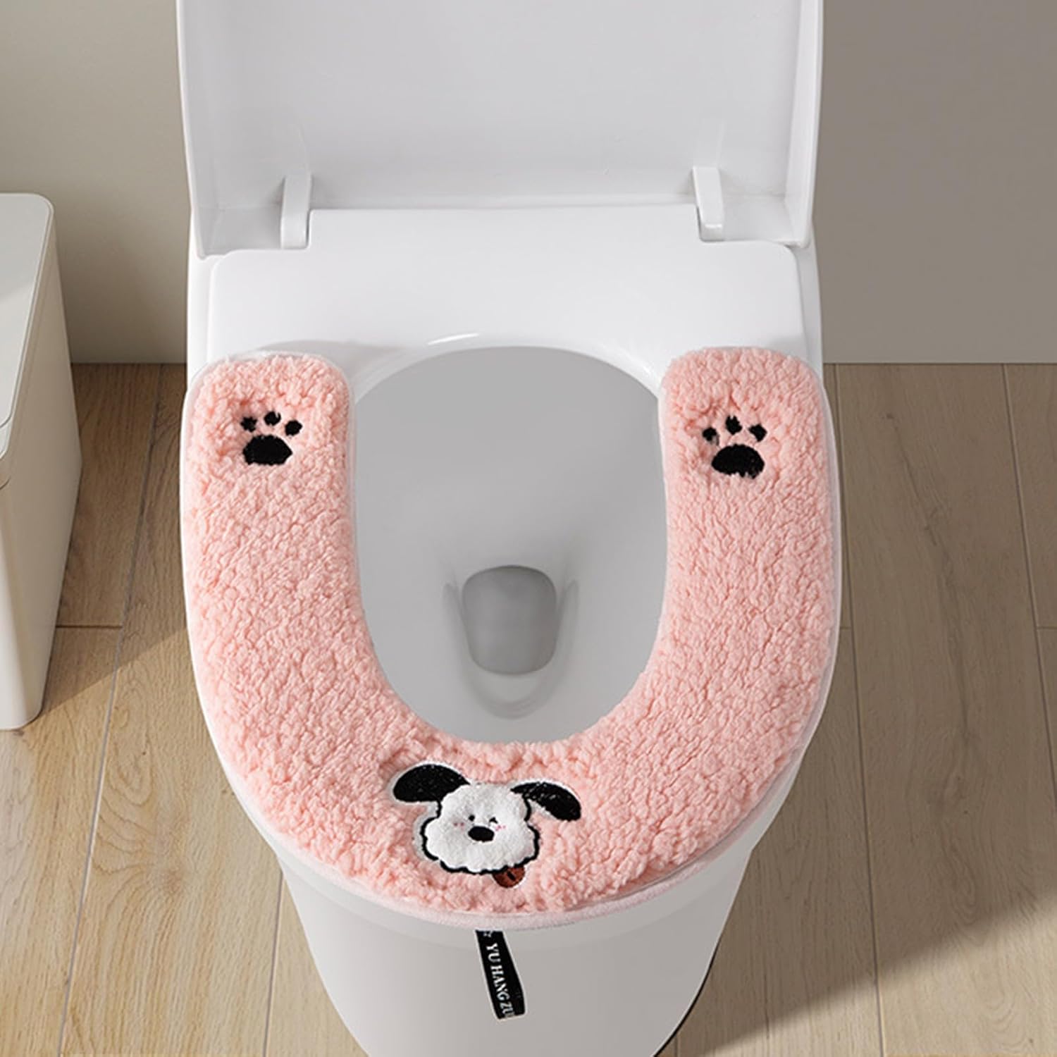 Plushie Adjustable Toilet Seat Cover Outer Layer & Fleece Lining For Cold Weather Homes Leather Toilet Pad