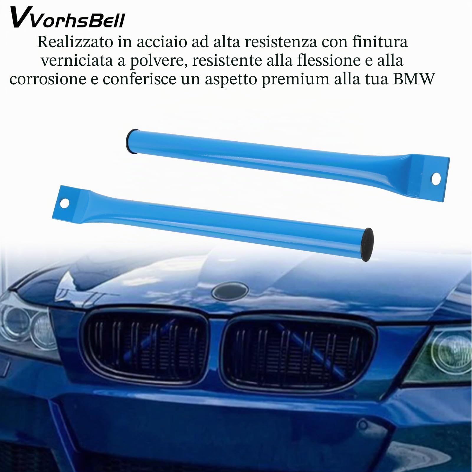Griglia anteriore V barre di staffa compatibili con modelli BMW E90 E90 E91 E92 E93 3 Serie 335i, 335is e 335xi Supporto per griglia anteriore in polvere