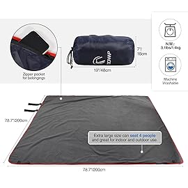 REDCAMP Large Waterproof Stadium Blanket for Cold Weather, 79x 79 Soft Warm Fleece Windproof Camping Blanket for Camping, Hiking, Traveling, Sporting Events (Dark Blue)