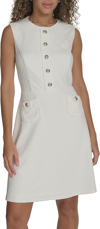 Women's Pocketed Sleeveless Fit and Flare Dress