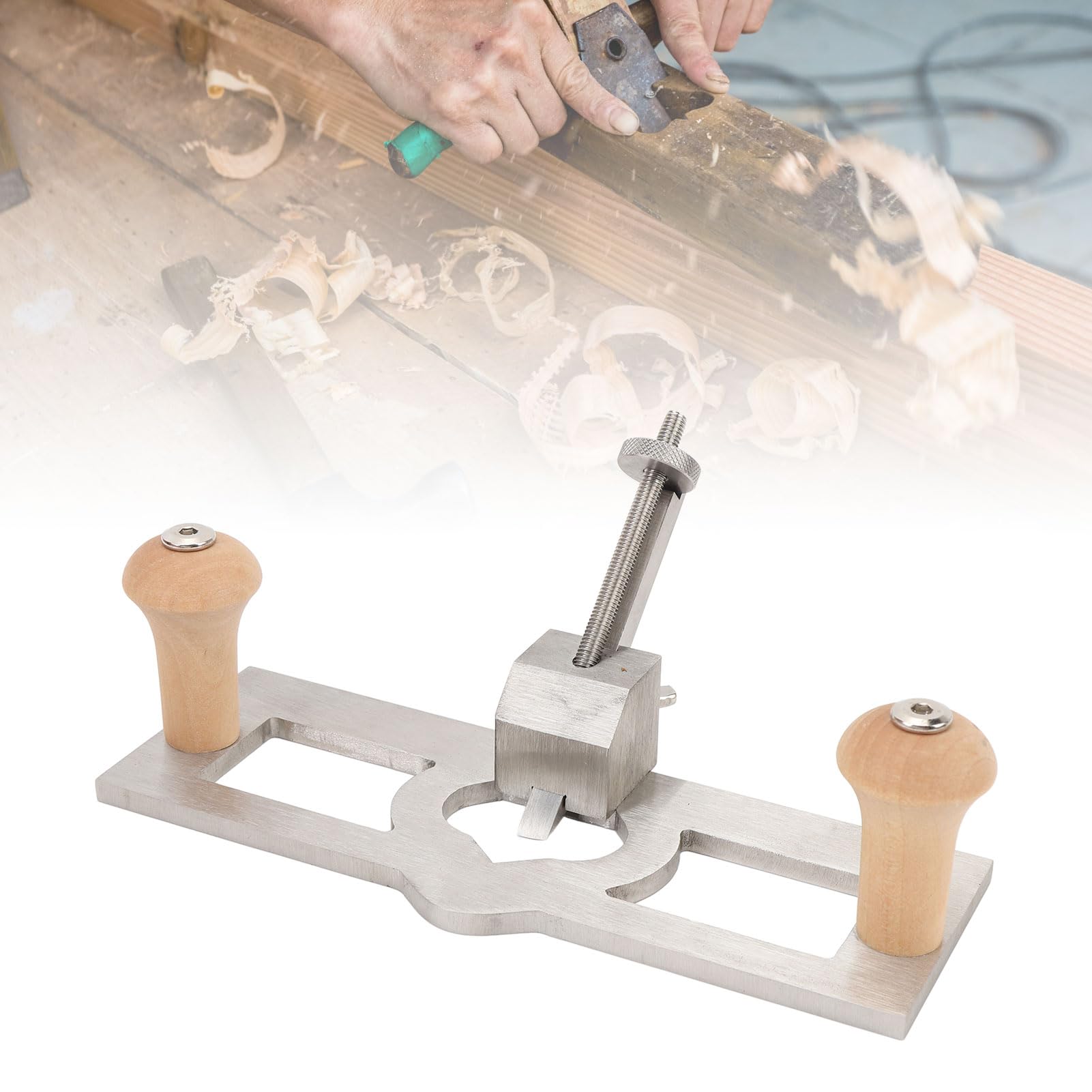Router Avión Herramientas manuales para carpintería ajustable cepilladora manual Acero inoxidable Herramientas de afeitar madera con tope de profundidad cepillador manual con alta configuración