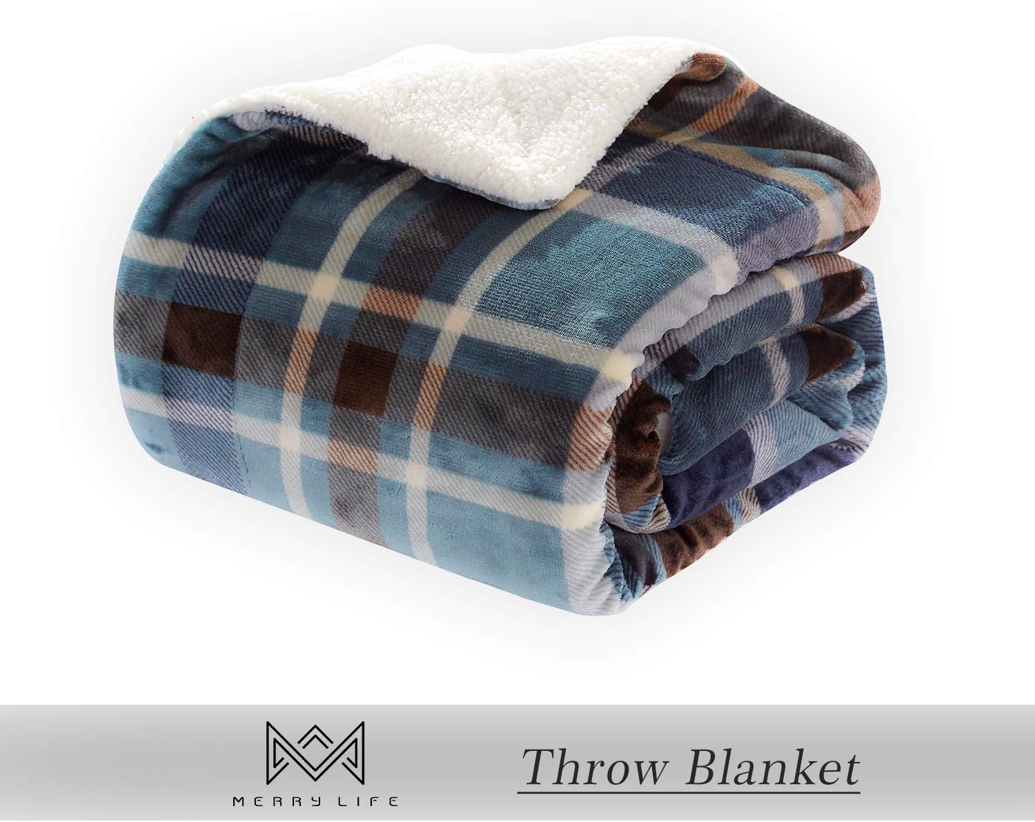 MERRYLIFE Sherpa Throw Blanket Ultra-Plush Comfort | Decorative, Soft, Colorful | Home, Couch, Outdoor, Travel Use (Greenland, 60" 70")