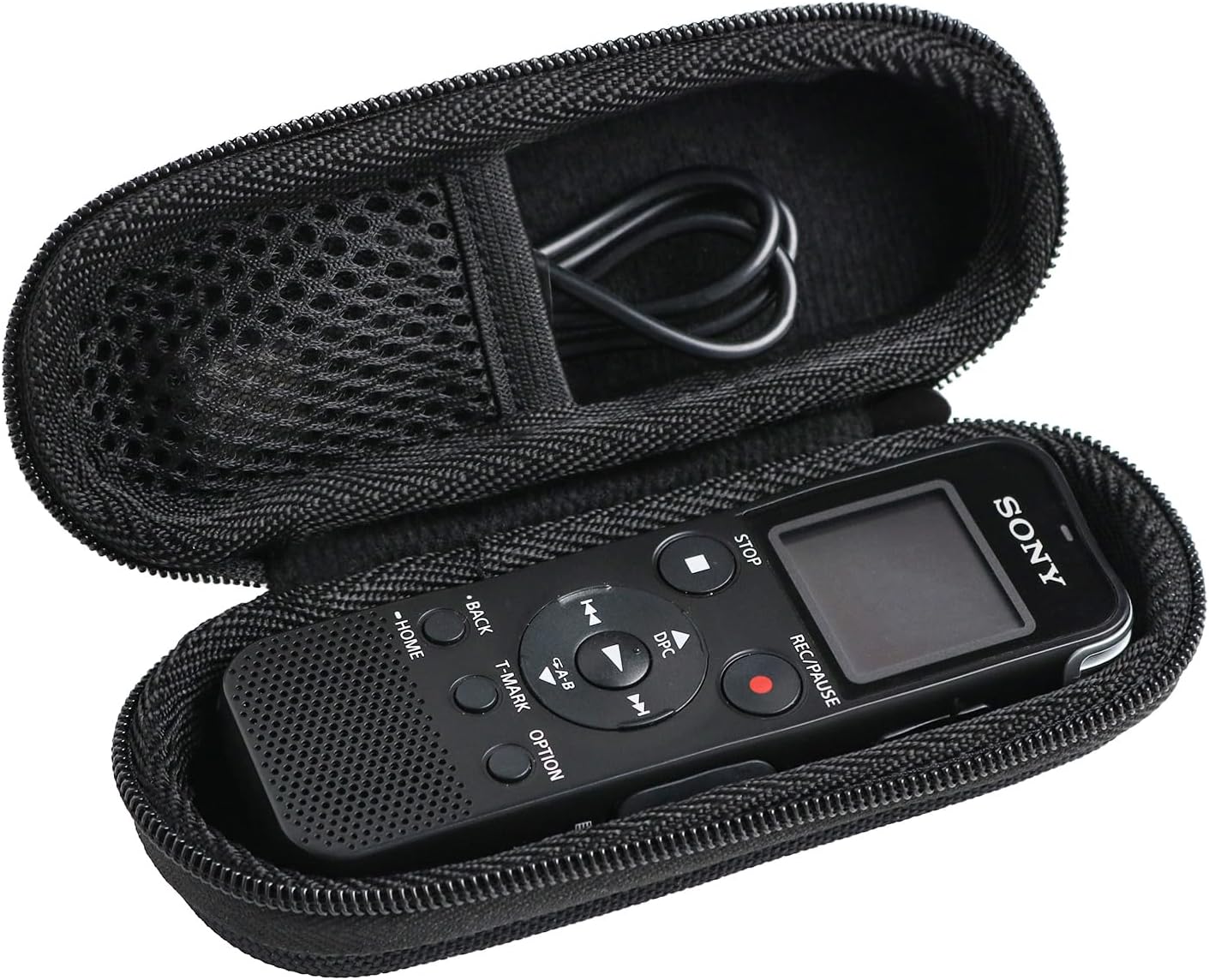 Hard Protective Travel Case Replacement, Compatible with Sony ICD-PX370 / 470 / UX570 / Compatible with EVIDA 128GB / Compatible with Aiworth 136GB Digital Voice Recorder,Black&Red