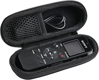 Hard Protective Travel Case Replacement, Compatible with Sony ICD-PX370 / 470 / UX570 / Compatible with EVIDA 128GB / Compatible with Aiworth 136GB Digital Voice Recorder,Black