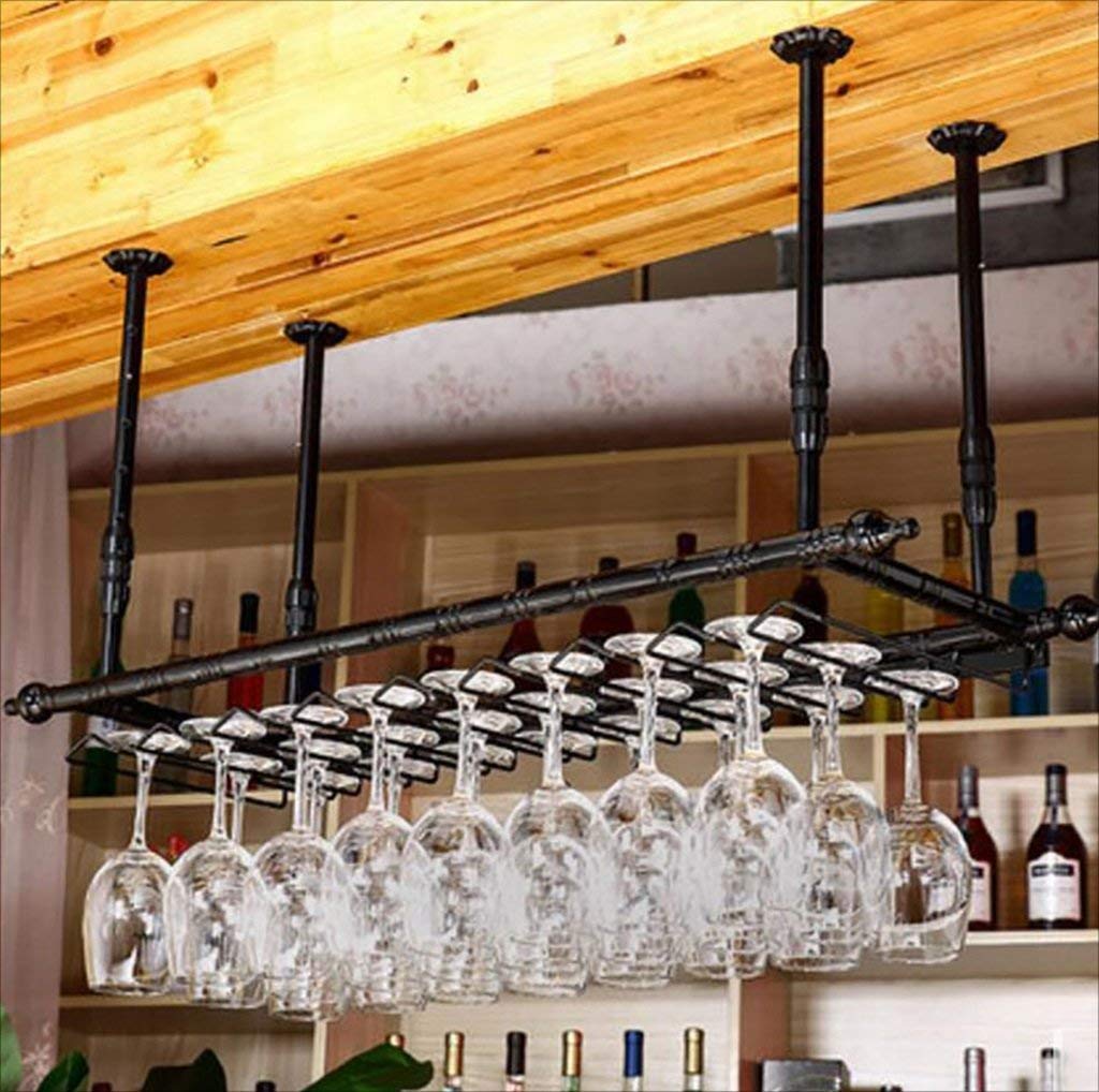 Bastidores de vino estilo arte retro, mostrador de bar elegante con soporte para copas 80 cm