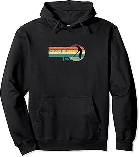 Golf Sanibel Island Fl: Man Golfing in Vintage Sunset Pullover Hoodie