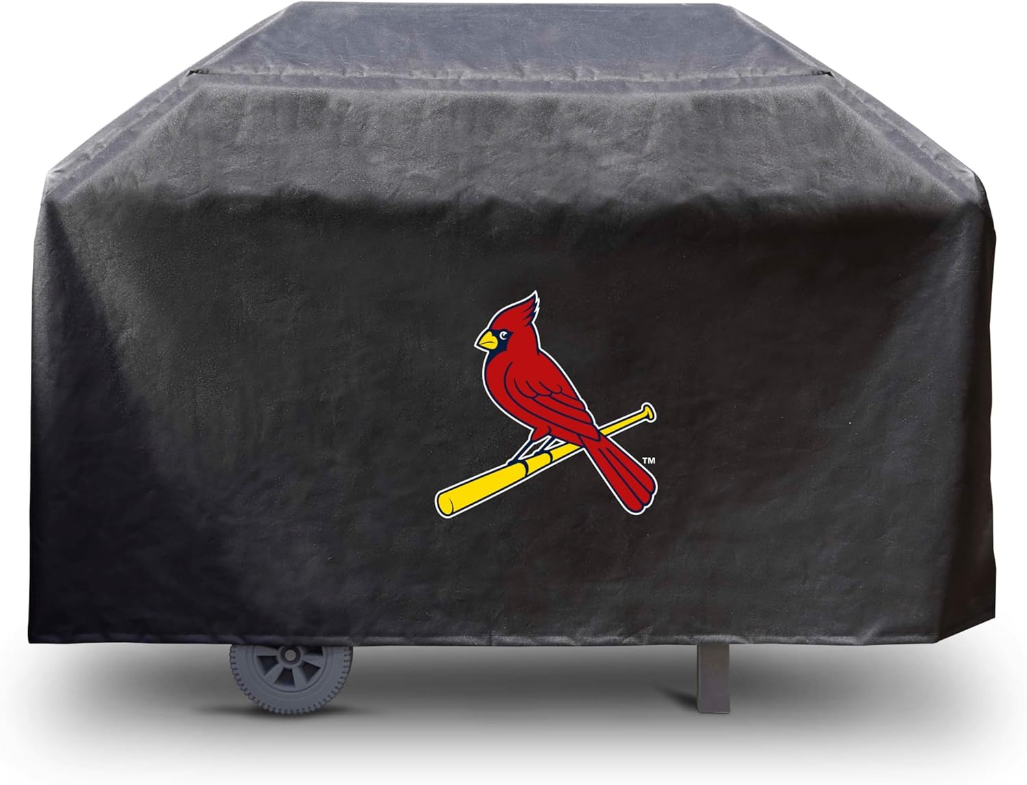 FANMATS 42319 MLB - St. Louis Cardinals Rectangular Black Grill Cover - Fits 3 and 4 Burner Grills - 68in x 21in x 35in
