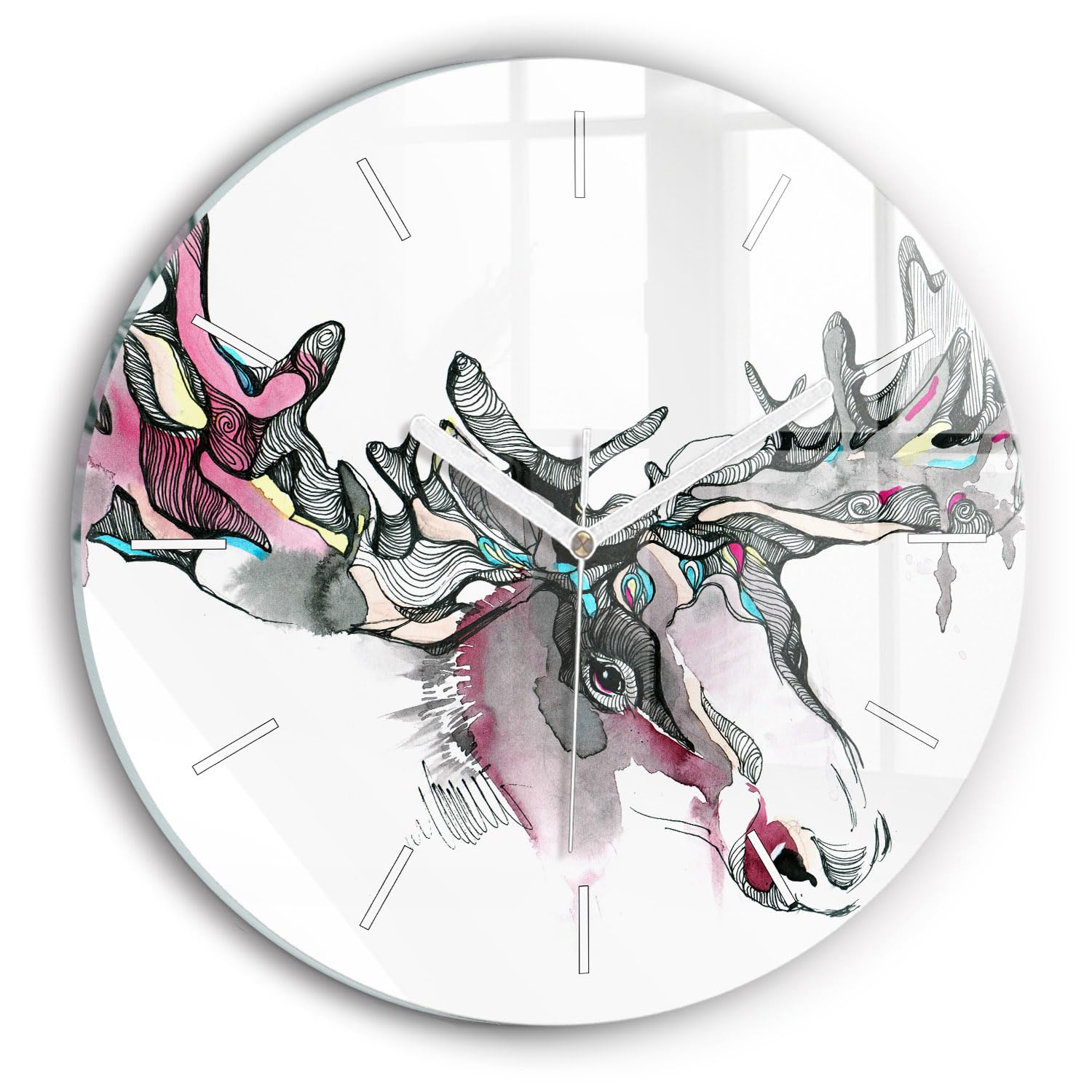 Horloge en verre style élégant Wallfluent 30 cm horlogerie moderne mécanisme silencieux