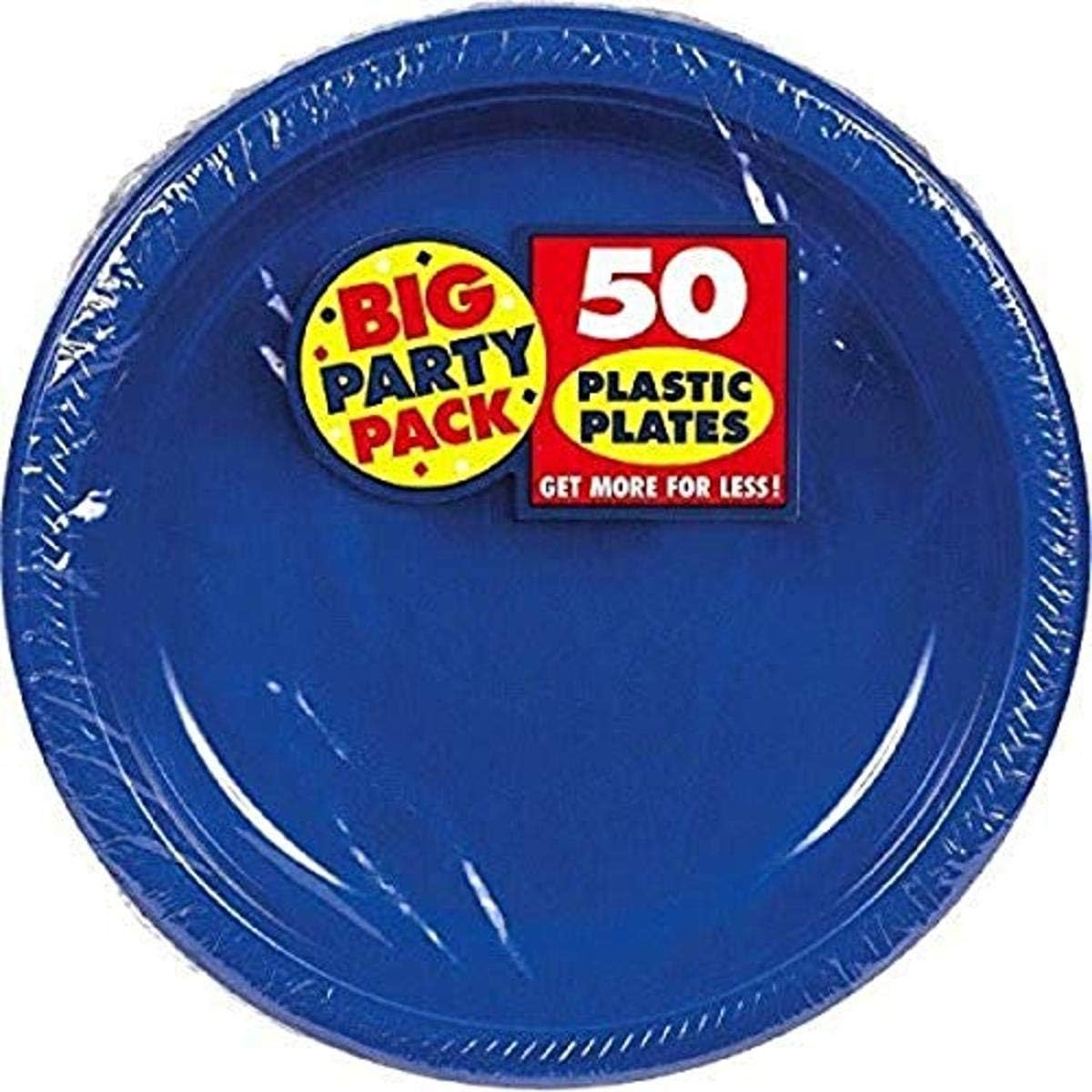 Amscan Big Party Pack Plastic Plates, One Size, Bright Royal Blue : Toys & Games