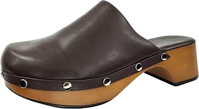 Amazon.com: Zuecos clásicos para mujer con tacón de madera sintética :  Ropa, Zapatos y Joyería