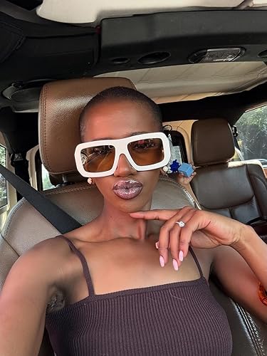 Miniatura 6 de TYA Lentes de sol rectangulares Y2K de moda para mujeres y hombres, retro, de gran tamaño, con marco grueso, protección UV400