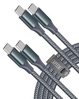 APFEN USB C to USB C Cable, Type-C 60W Fast Charging Cable(6FT, 2Pack) for iPhone 17 16 15 Series, Samsung Galaxy S25 S24 S23, for MacBook/iPad, Pixel - Amazon product rated Grade A