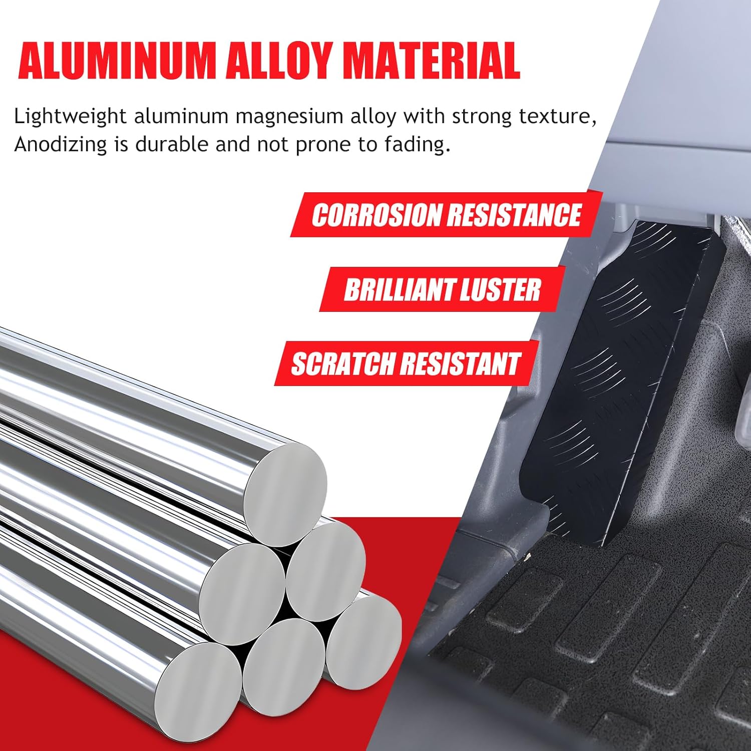 Left Foot Rest Pedal Compatible with INEOS Grenadier 2020-2024 Accessories Aluminum Alloy Dead Pedal Driver Foot Rest Pad Kick Panel Anti-Slip