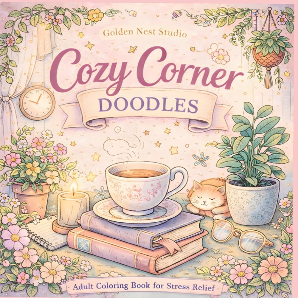 Cozy Corner Doodles: Adult coloring Book for stress Relief