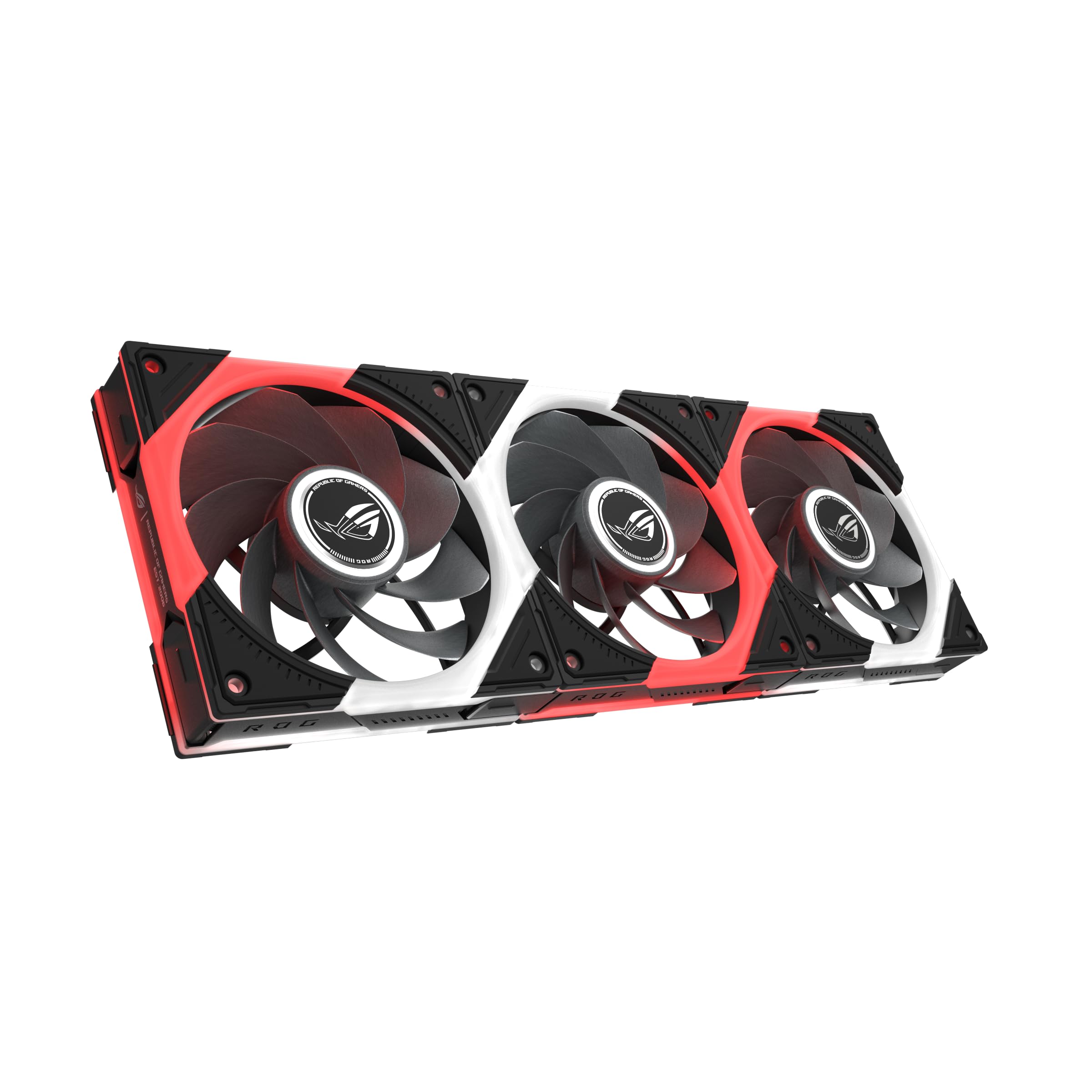 ASUS ROG Eurux GR120 ARGB Reverse PWM Lot de 3 ventilateurs PWM 120 mm PWM, 2200 tr/min, chaîne en marguerite brevetée, éclairage personnalisé, moyeu de ventilateur