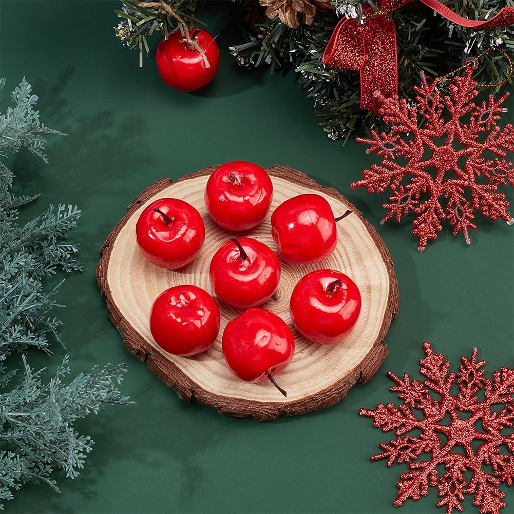 34 Mele Finte Artificiali PandaHall, 3 Dimensioni (2-8 Cm), In Plastica Rossa Realistica, Per Decorazione E Centrotavola - 5