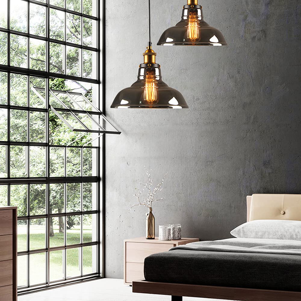 Baska Lampada A Sospensione In Vetro Industriale Edison Vintage Cucina Isola Lampada A Sospensione Lampadario, Sala Da Pranzo Agriturismo Sospensione Apparecchio Di Illuminazione, E27 Rustico Goccia S