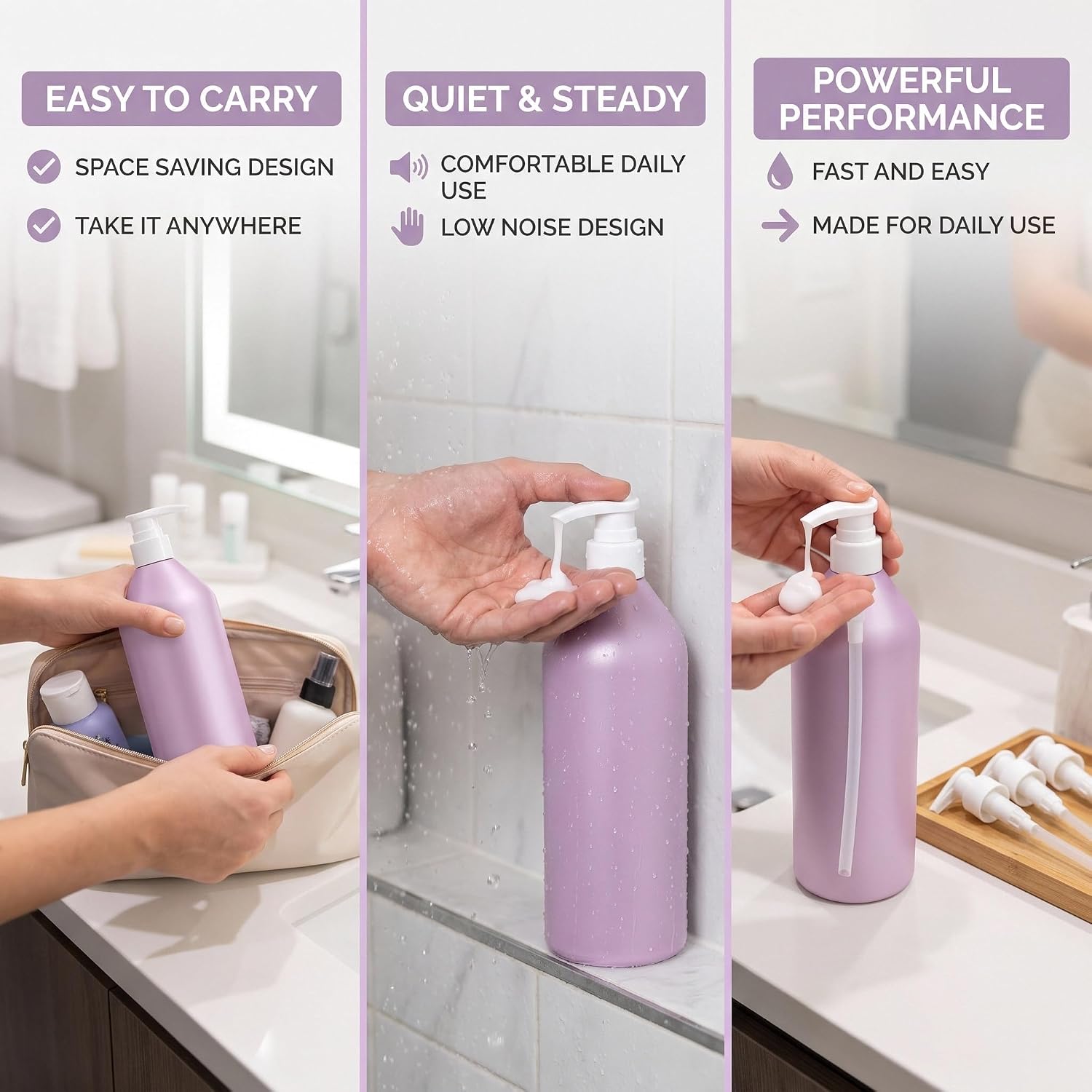 3 Pack Liter Pump for Pureology Shampoo and Conditioner 33.8 oz Bottles, Liter Shampoo Pump for Pureology, Pump for Shampoo Bottle 33.8 oz Pumps Dispenser