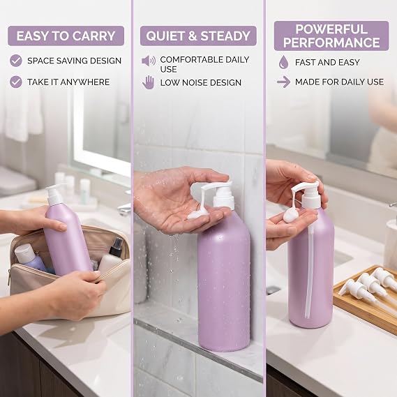 Pureologyシャンプーとコンディショナー用33オンスボトル用リットルポンプ3個パック Pureology用リットルシャンプーポンプ シャンプーボトル用ポンプ 33オンスポンプディスペンサー