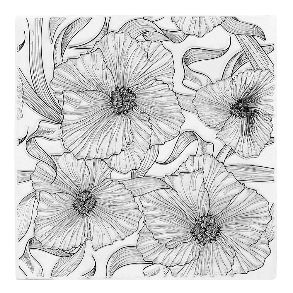 HyingSpring Flowers Background Clear Stamps for Card Making and Photo Album Decorations, Flower Leaves Rubber Stamps Floral Leaf Stamp Seal for DIY Scrapbooking Supplies