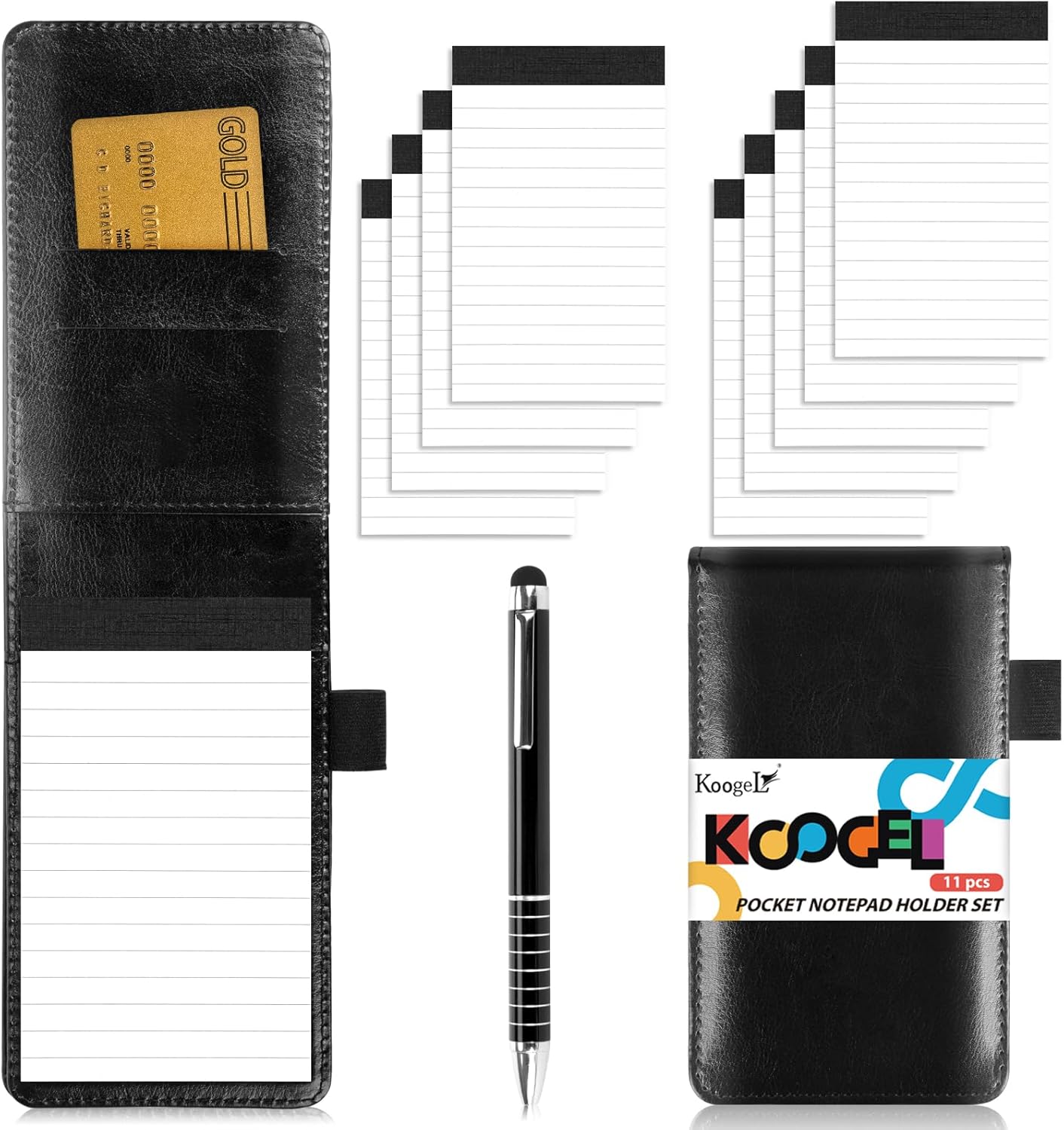 Koogel 11PCS Mini Pocket Notepad Holder Set, Pocket