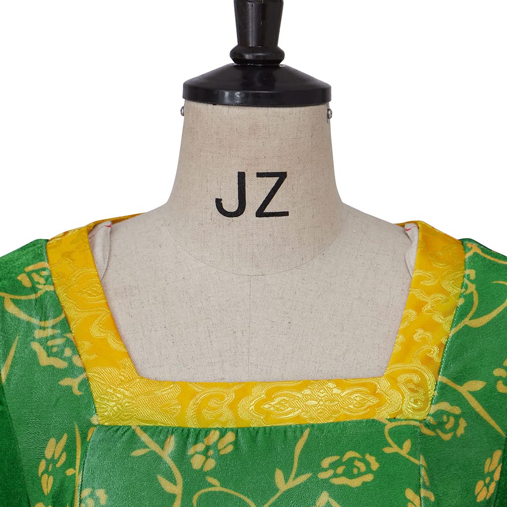 Willyacos Princess Fiona Costume Adult Women Green Velvet Fiona Cosplay Dress Halloween Outfit