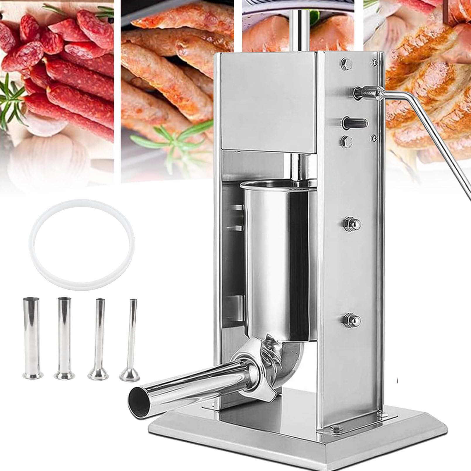 Riempitore per salsicce, riempitivo manuale durevole per una facile preparazione di salsicce, strumento ideale per gli appassionati di salsicce fai da te nelle cucine domestiche