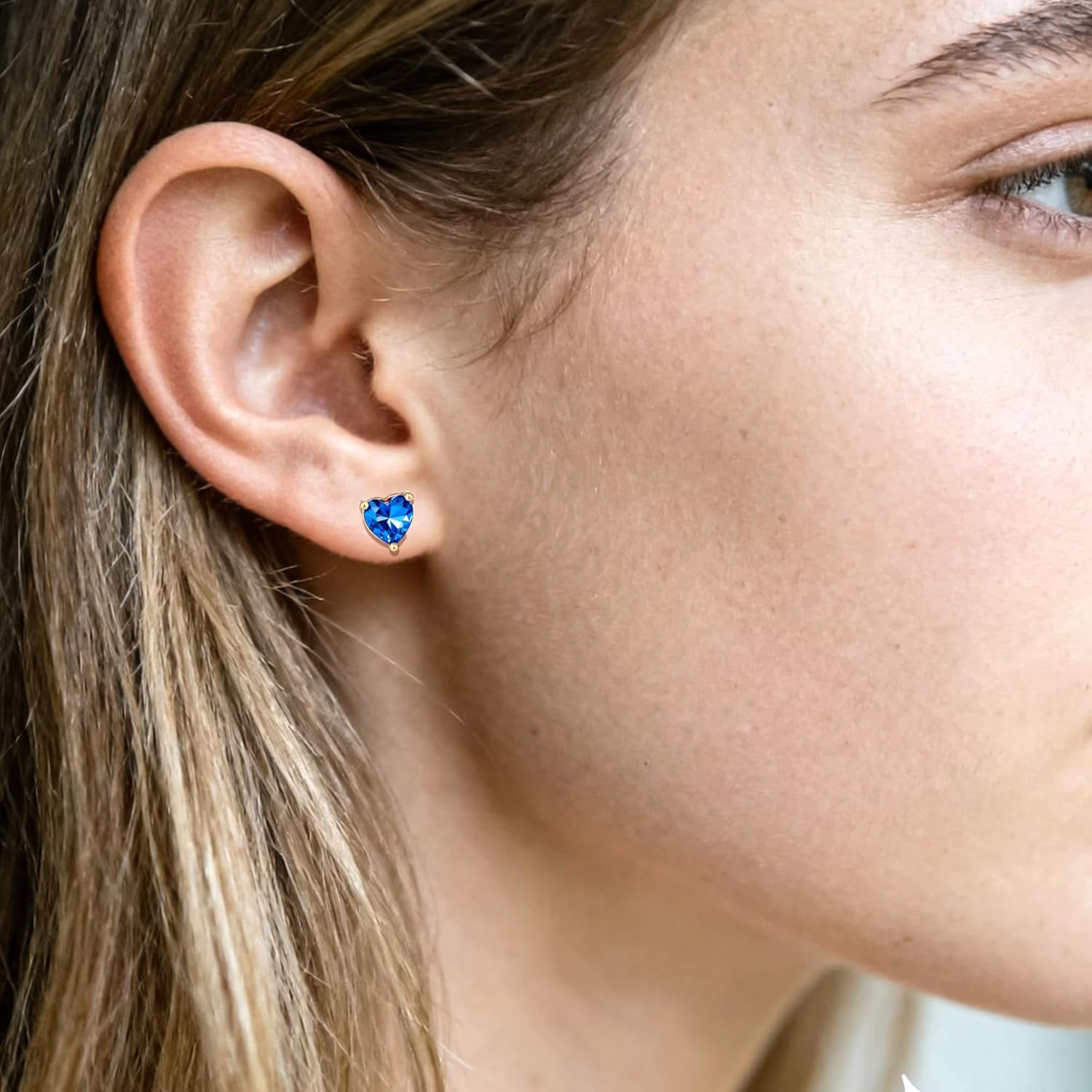 925 Sterling Silver post Crystal Heart Stud Earrings for Women Hypoallergenic 14K Gold Plated Gifts for Women - Image 2