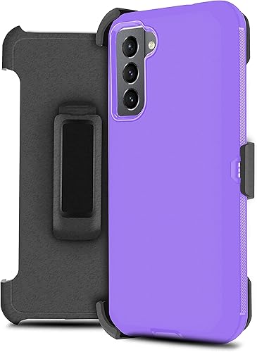 Miniatura 10 de Funda diseñada para Samsung Galaxy S21 FE 5G, protección de cuerpo completo, resistente con clip para cinturón con protector de pantalla integrado,