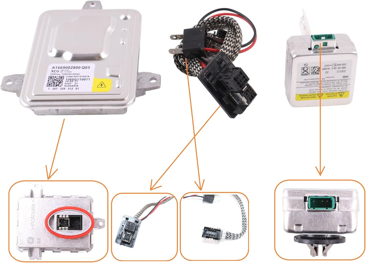 JEENDA Ballast HID Control Unit Module Compatible with 2017-2019 Jeep Compass Xenon HID Headlight Replaces 68329859AA 68226783AA 130732946900