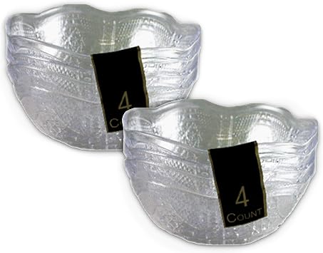 Decorative Plastic Bowl Set  8 Crystal Cut Plastic Bowls | Clear Bowls Plastic | Plastic Bowls Bulks Decorative Food Bowls 8 Pack