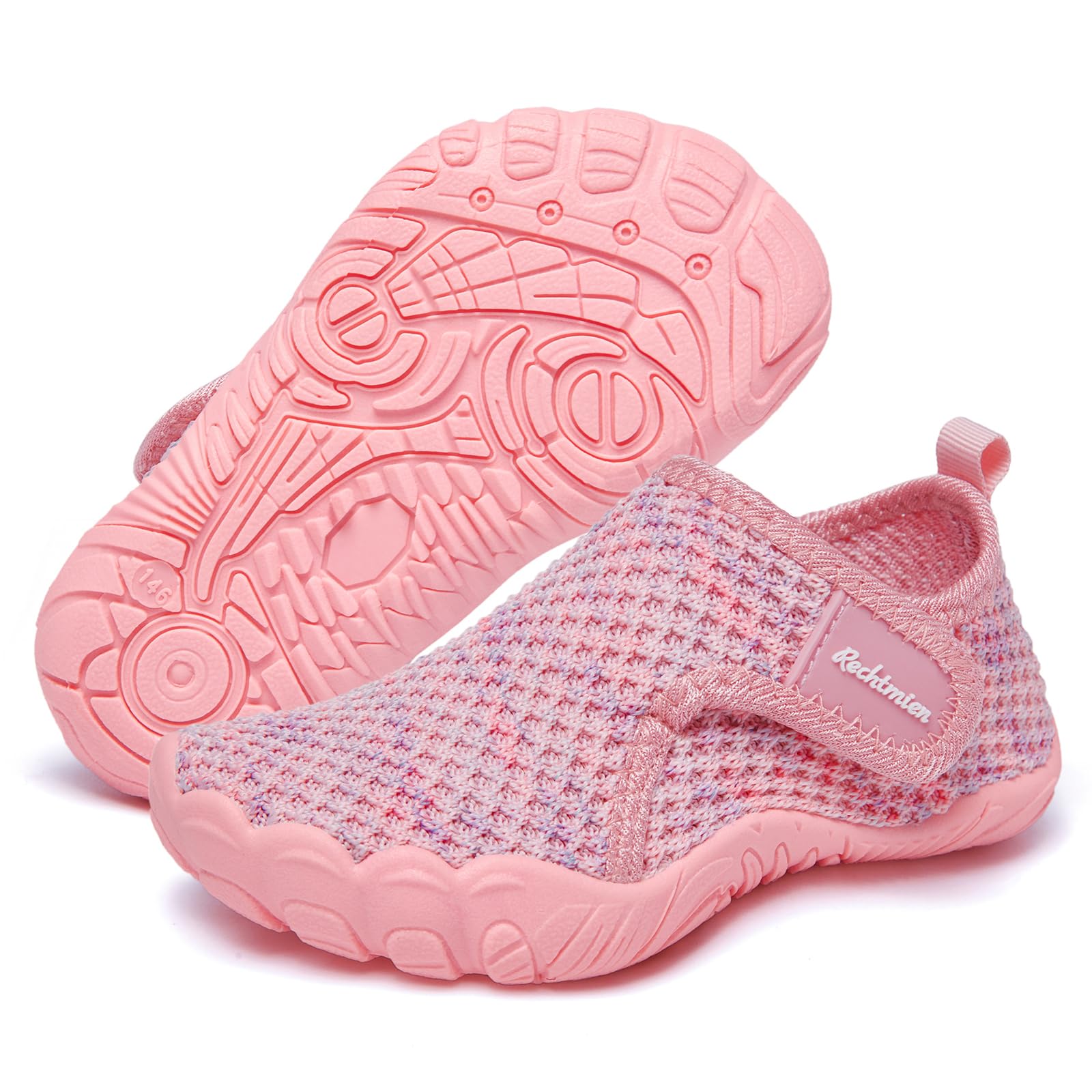 Rechtmien Toddler Shoes Girl Water Beach Breathable Quick Dry Shoes Pool Walking Non-Slip Lightweight Swim Aqua Shoes Pink Toddler 8