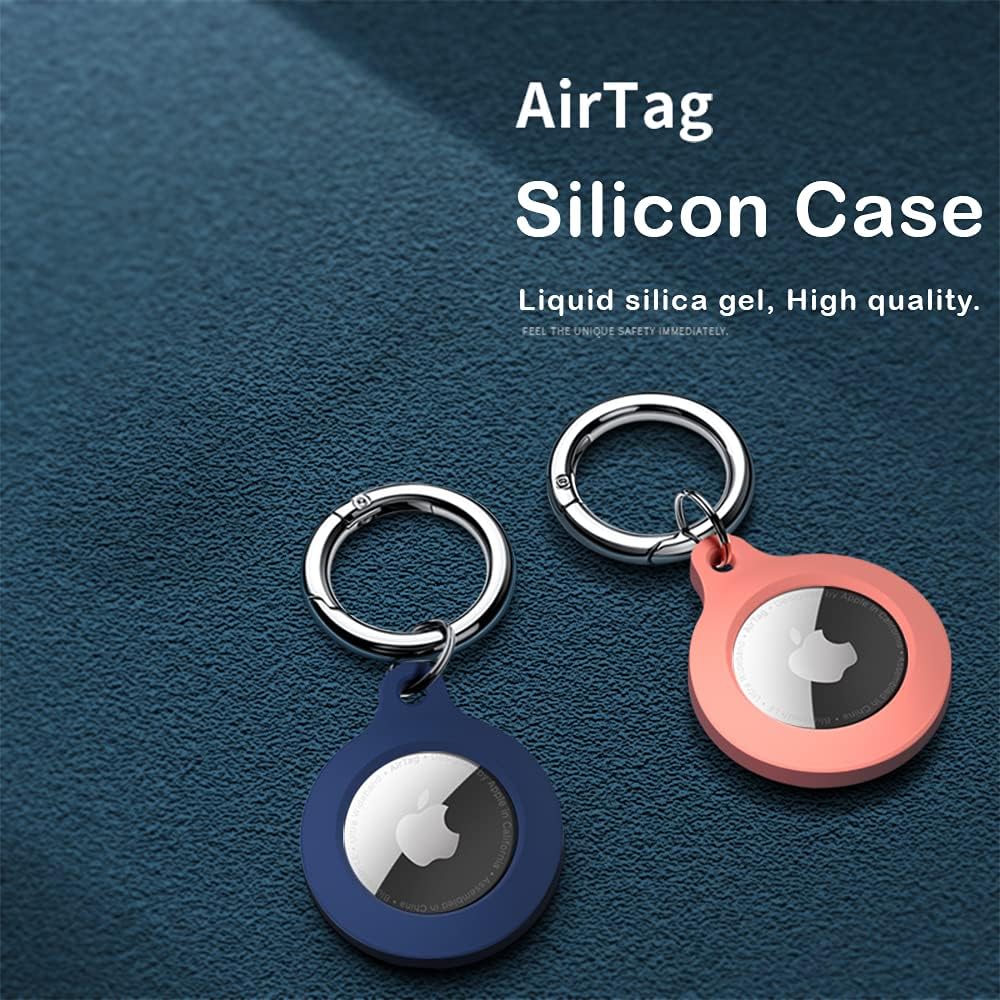 tukellen for airtag case key finder keychainanti scratch protective skin cover with key chain pink
