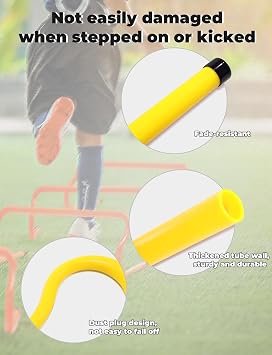 GHB Agility Hurdles 8 حواجز تدريب خفة الحركة السريعة،مجموعة معدات تدريب حواجز قوية قابلة للفصل مع حقيبة حمل للأطفال والرياضيين وكرة القدم وكرة السلة