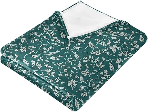 Miniatura 2 de Vintage Dark Green Yellow Pattern Pattern Flannel Blanket 60x90 Inches Ultra-Soft All Season Use Blanket for Bed, Camping, Sofa, All Season Use