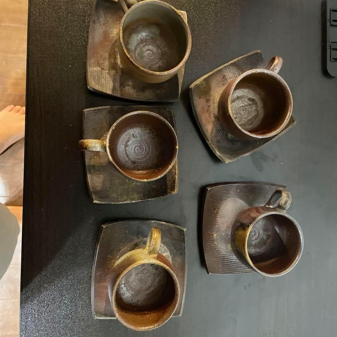 ちゃそ断捨離さん専用)備前焼コーヒーカップ5客セット(山口正倫作)