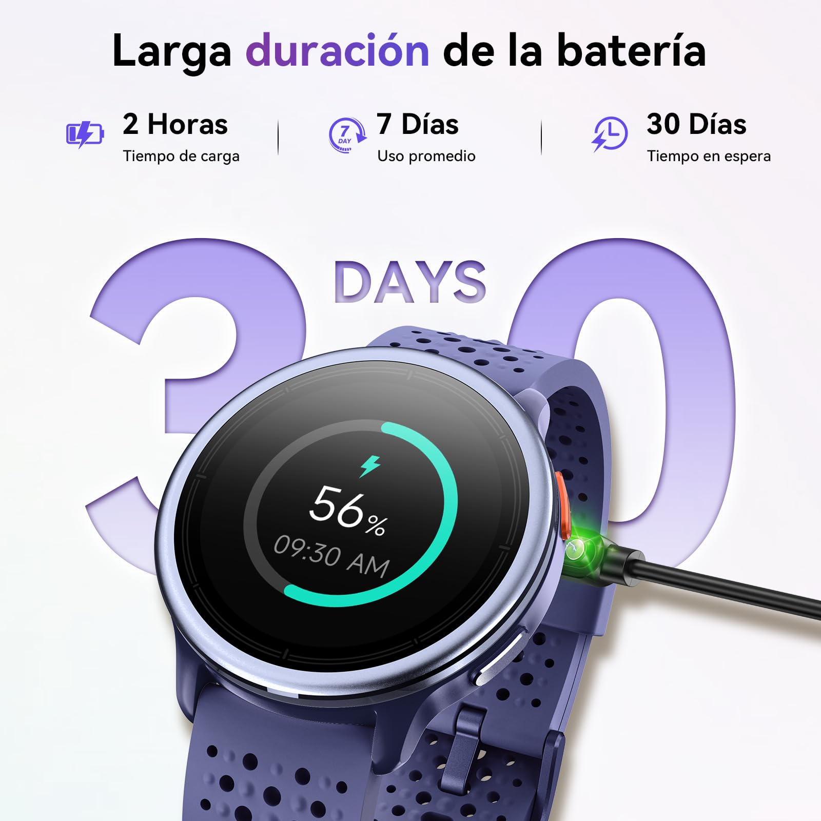 Reloj Inteligente Mujer 1.27" Smartwatch Redondo 2 Correas, Monitor de Sueño Funciones de Salud y Fitness 120+ Modos Deportivos 3ATM Impermeable para iPhone/Samsung/Android Púrpura