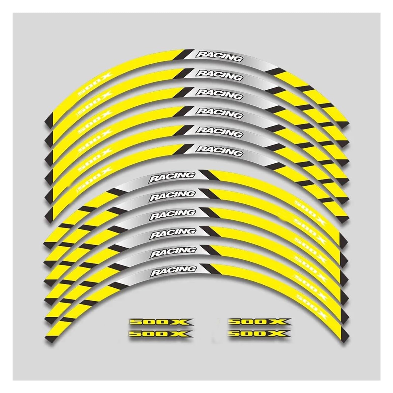 Decorative Stickers Motorcycle Accessories Wheels Hub Stickers Reflective Stripe Tape Rim Decorative Decals Set for H-onda CB500X CB 500X(Yellow)