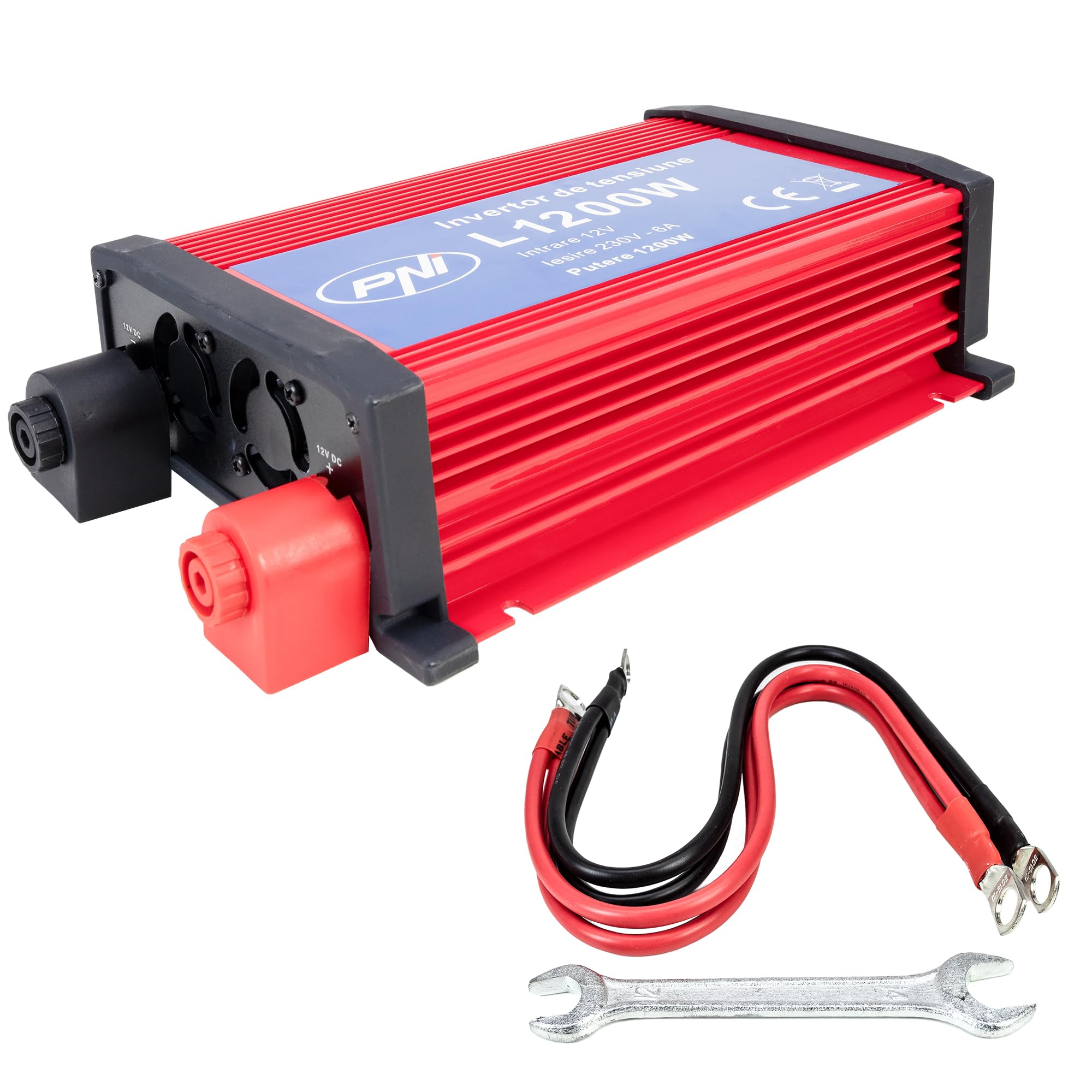Invertitori di corrente, Power inverter PNI L1200W, ingresso 12V - uscita 230V, potenza in uscita 1200W, 1 x presa 230V, USB2.0
