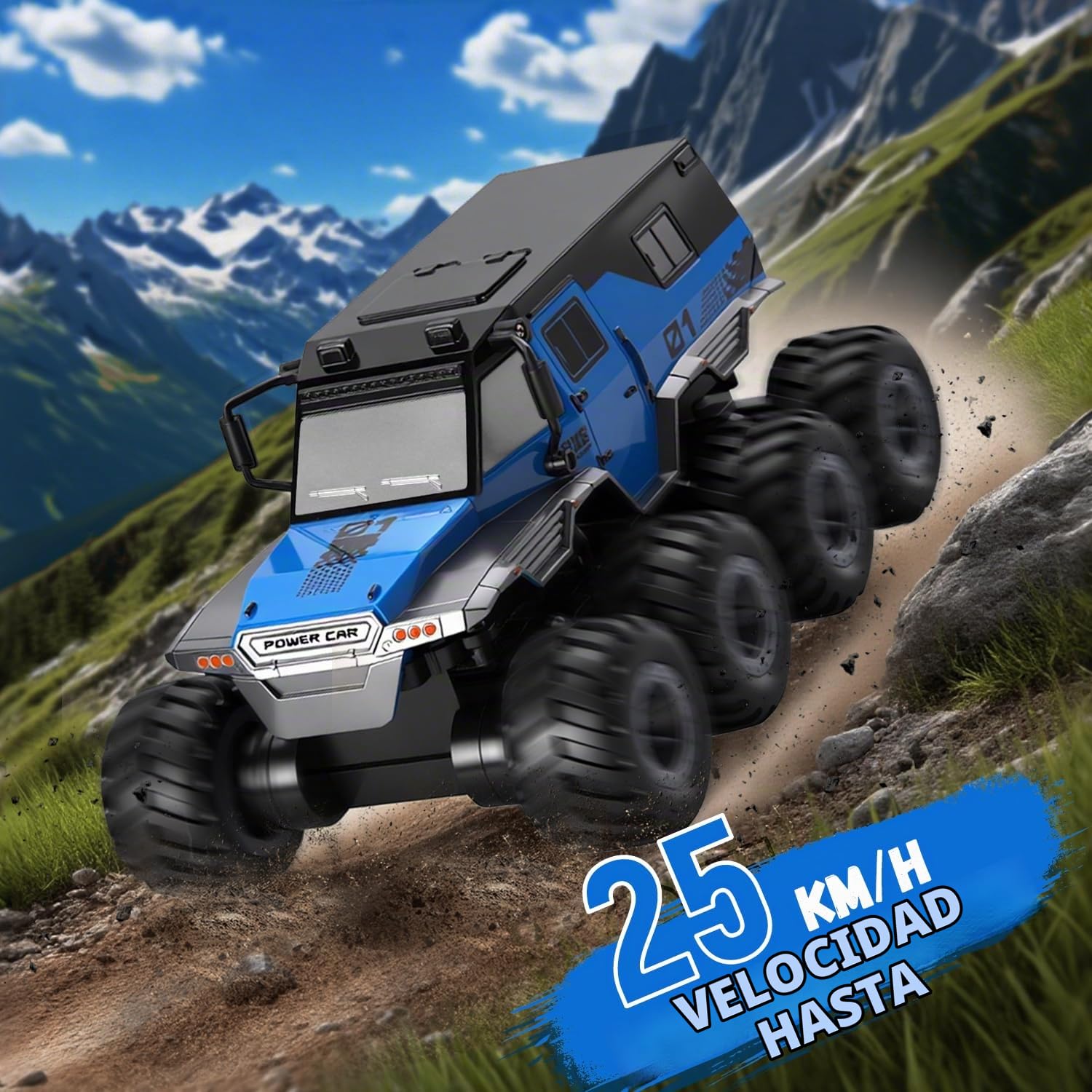 Coche teledirigido Coche RC Juguetes - 8WD RC Car Camión Juguetes Anfibio Off-Road Coche teledirigido 2.4GHz Drift Coche para niños Coches teledirigidos Regalo ideal para cumpleaños, Navidad