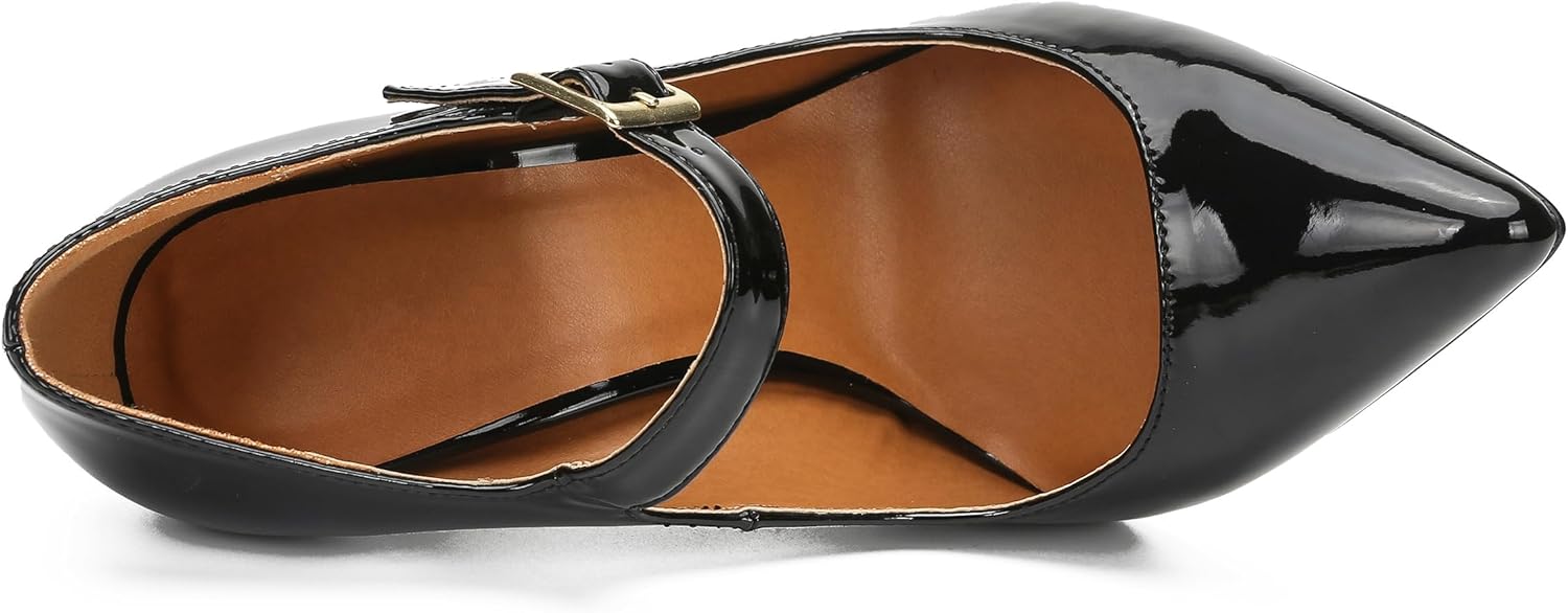 MAIERNISI JESSI Unisex Men's Women's Pointed Toe Stiletto High Heel Buckle up Pumps - Image 5