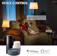 Vista 5 de TORCHSTAR Bombillas inteligentes A21, WiFi y Bluetooth, compatibles con Alexa, Echo y Google Home, bombilla LED inteligente RGBCW 2000K-5000K,