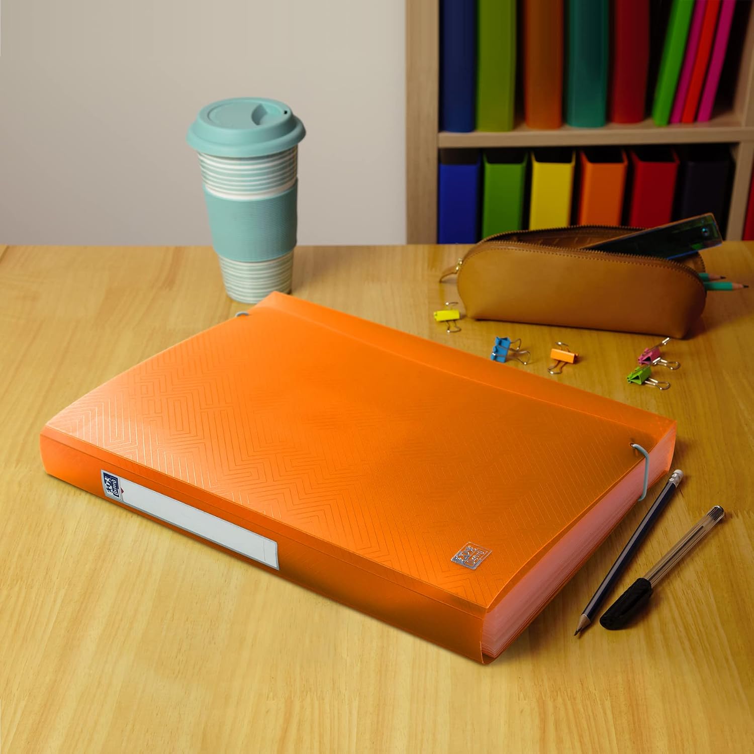 Oxford, Accordion Folder A4+, Translucent Plastic Cover, 13 Pockets, Orange - Image 3